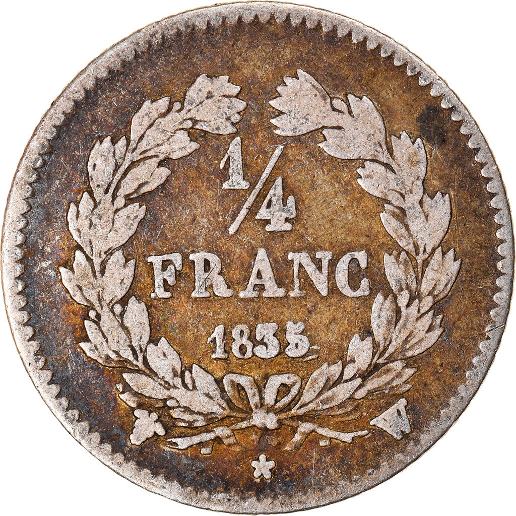 Coin, France, Louis-Philippe, 1/4 Franc, 1835, Lille, VF(30-35), Silver