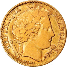 Moneta, Francja, Cérès, 10 Francs, 1851, Paris, VF(30-35), Złoto, KM:770