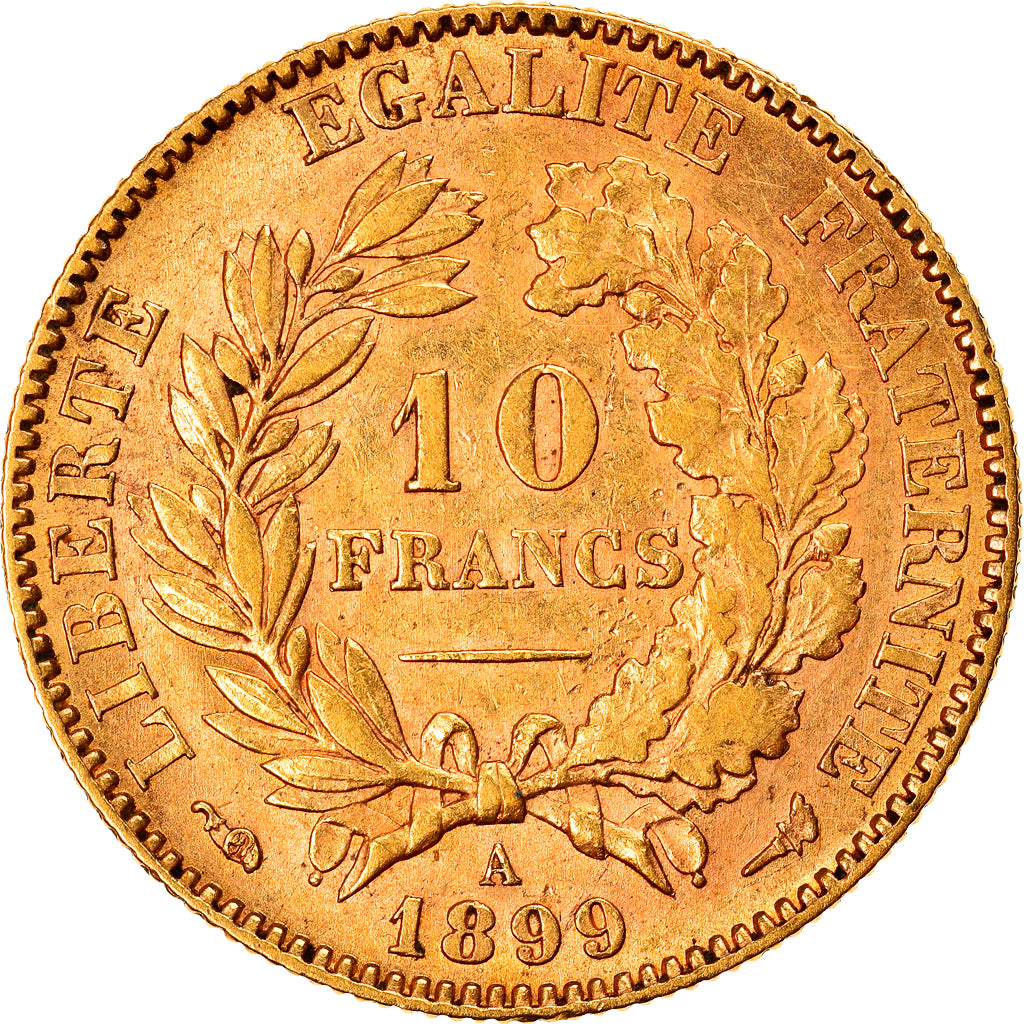 Moneta, Francia, Cérès, 10 Francs, 1899, Paris, BB+, Oro, KM:830, Gadoury:1016