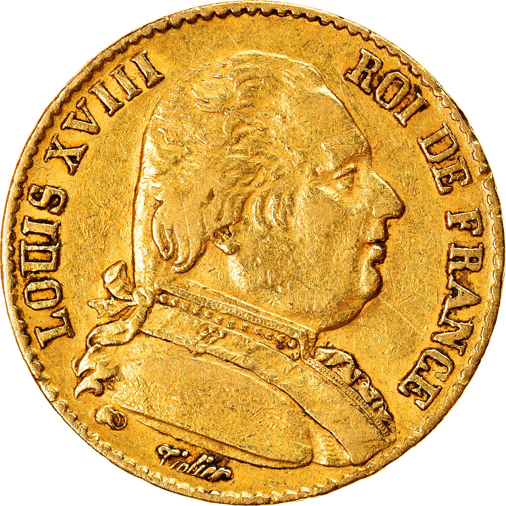 Coin, France, Louis XVIII, Louis XVIII, 20 Francs, 1814, Paris, EF(40-45), Gold