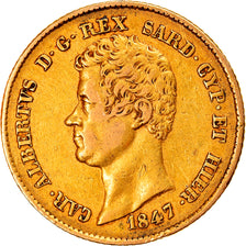 Coin, ITALIAN STATES, SARDINIA, Carlo Alberto, 20 Lire, 1847, Torino, AU(50-53)