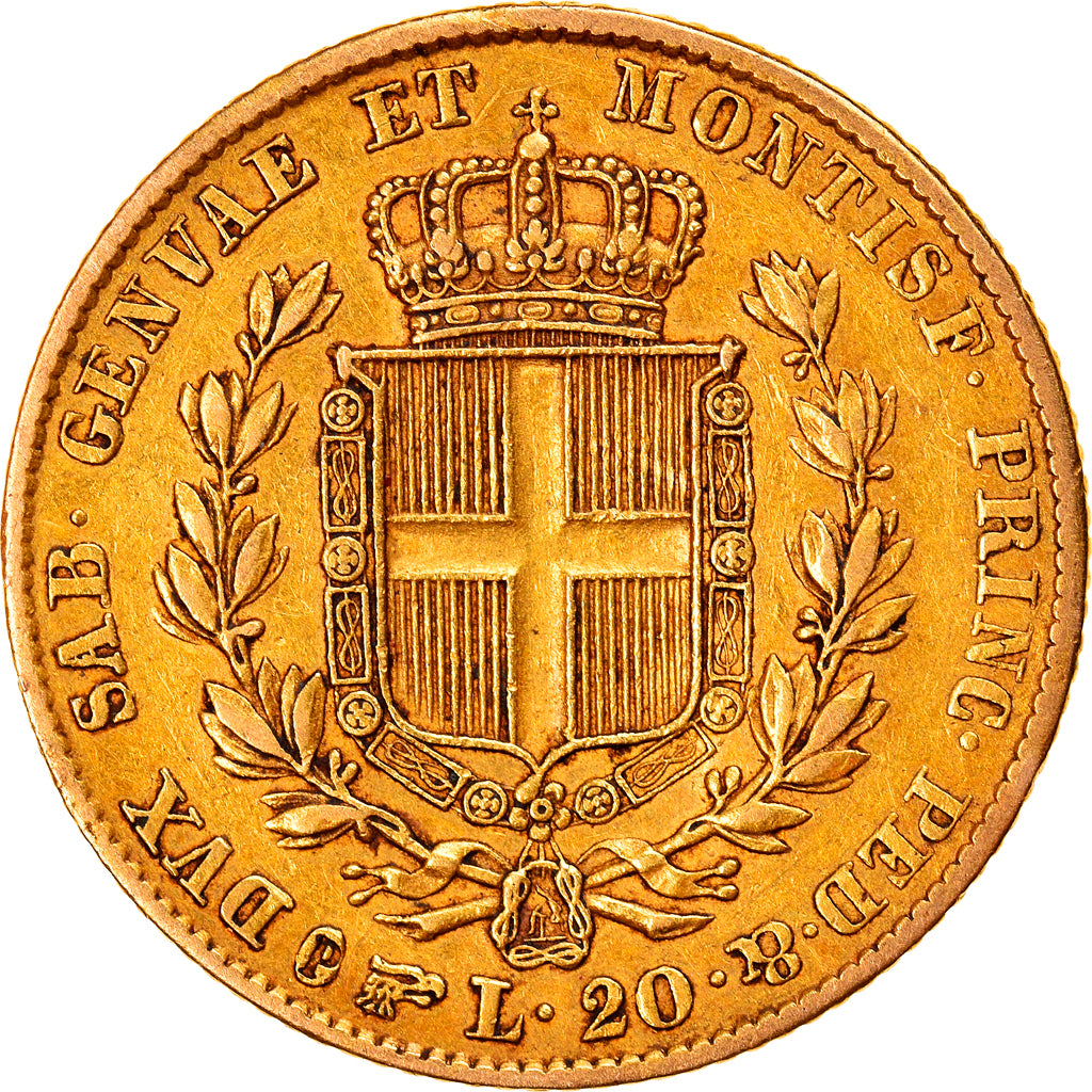 Coin, ITALIAN STATES, SARDINIA, Carlo Alberto, 20 Lire, 1847, Torino, AU(50-53)