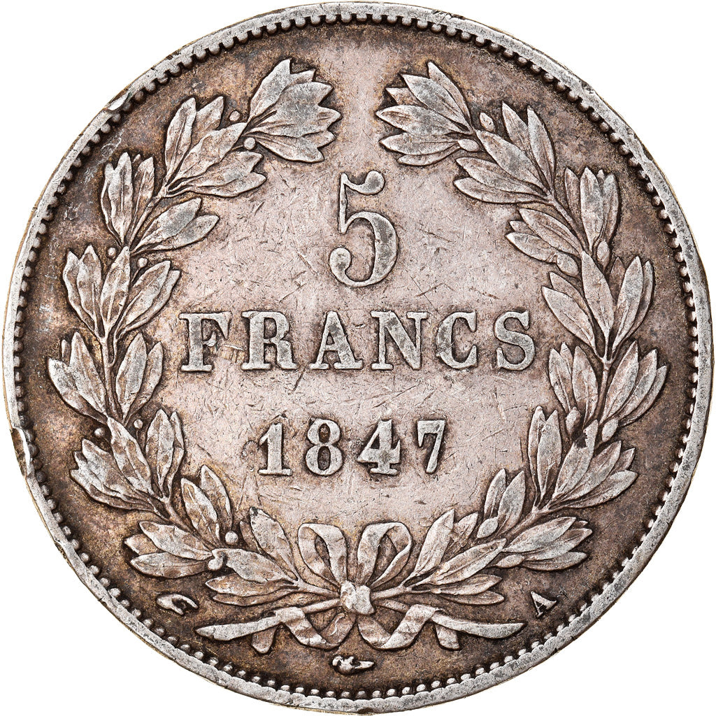 Coin, France, Louis-Philippe, 5 Francs, 1847, Paris, EF(40-45), Silver