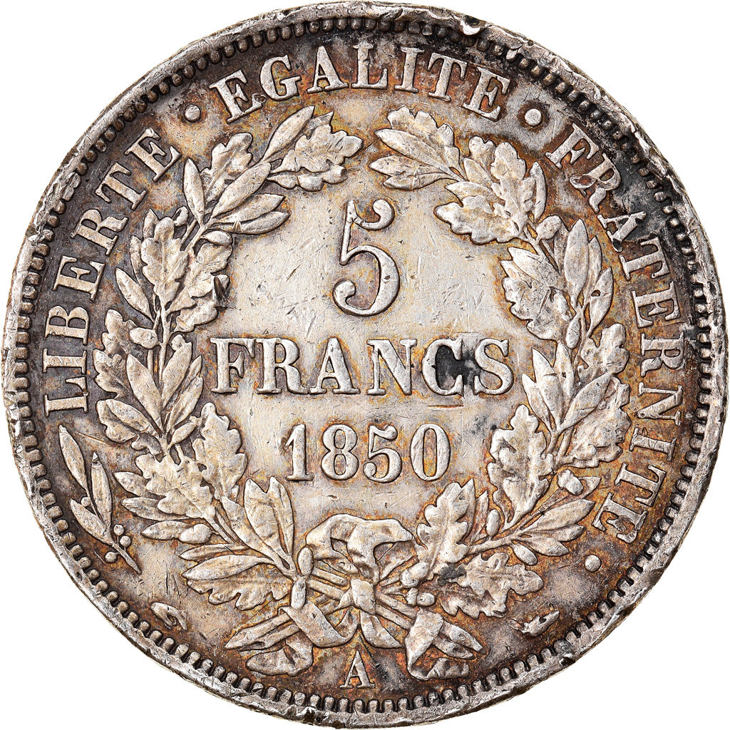 Coin, France, Cérès, 5 Francs, 1850, Paris, EF(40-45), Silver, KM:761.1