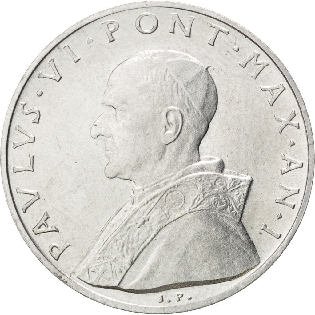 VATICAN CITY, 10 Lire, 1963, KM #79.1, MS(63), Aluminum, 23, 1.59