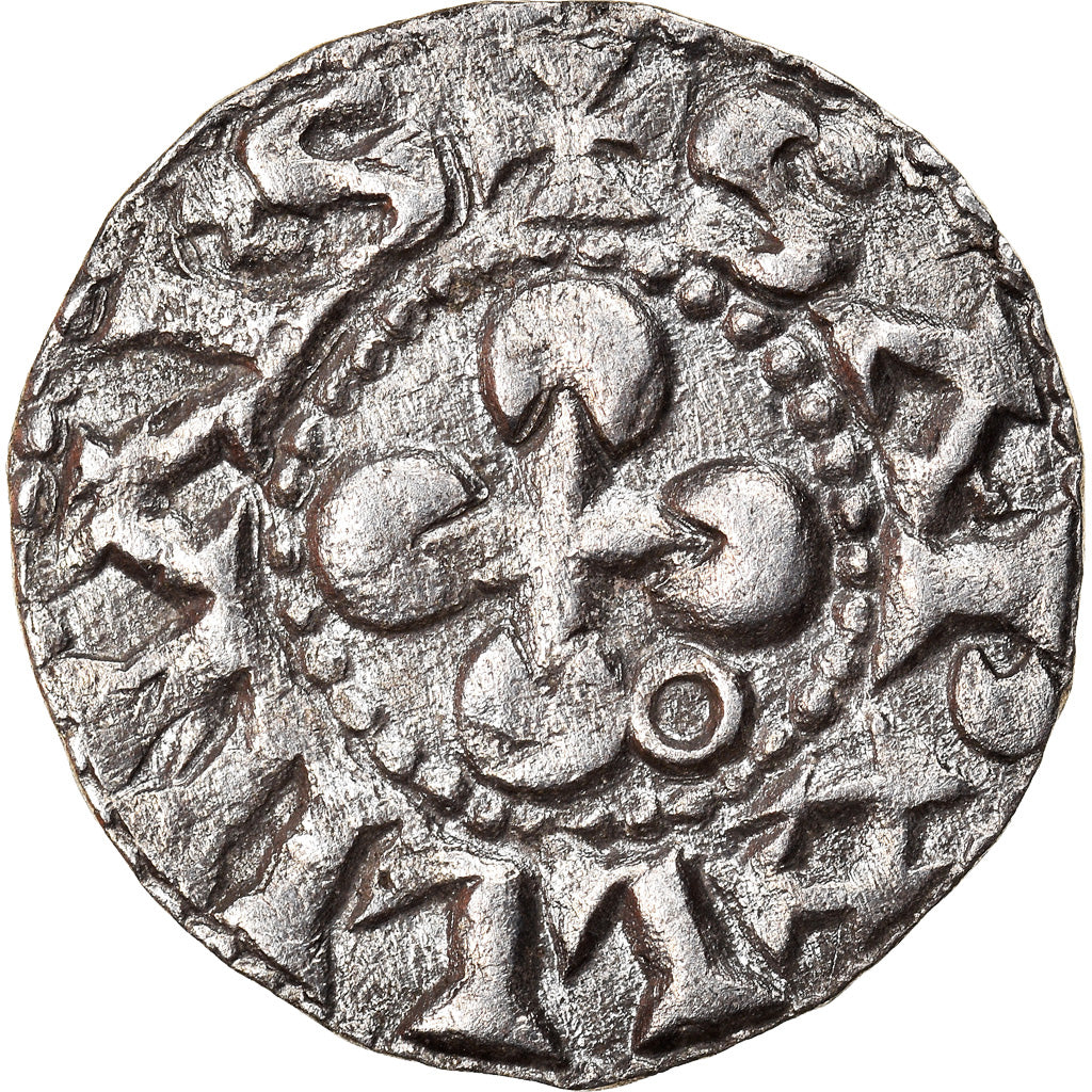 Coin, France, Denarius, Valence, AU(50-53), Silver, Boudeau:1021