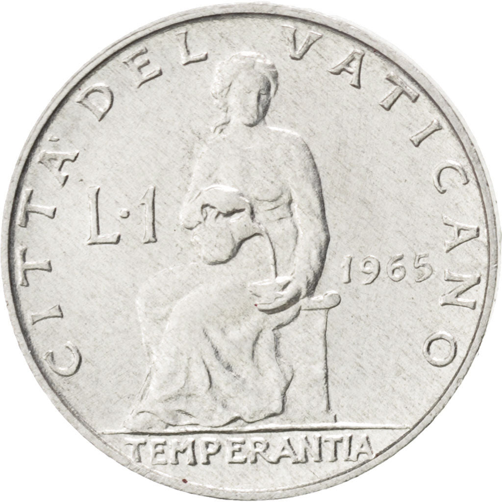 Coin, VATICAN CITY, Paul VI, Lira, 1965, MS(63), Aluminum, KM:76.2