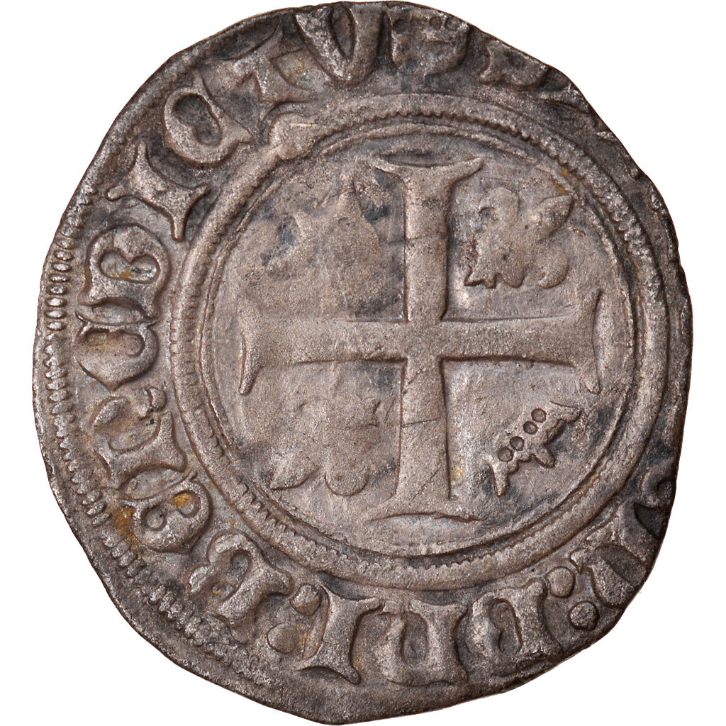 Münze, Frankreich, Charles VIII, Liard au dauphin, 1483, Saint Lô, SS, Billon