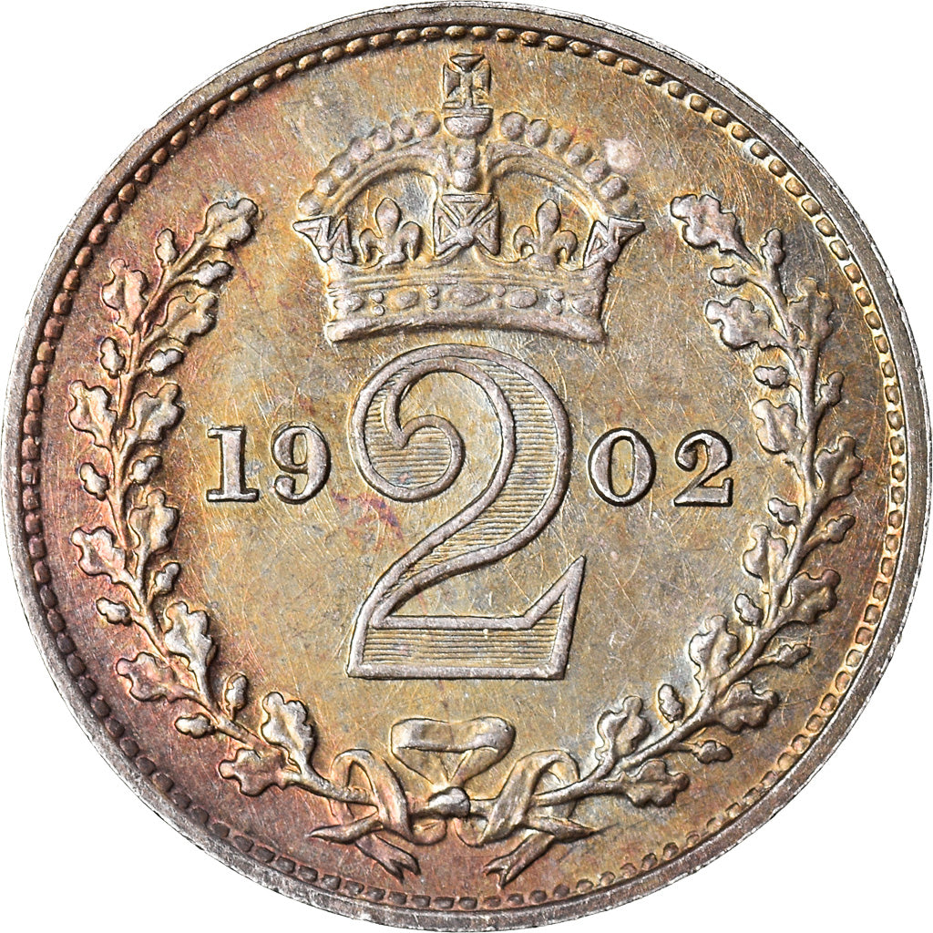 Moneta, Wielka Brytania, Edward VII, 2 Pence, 1902, MS(63), Srebro, KM:796