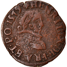 Münze, Frankreich, Henri III, Double Tournois, 1579, Dijon, S+, Kupfer