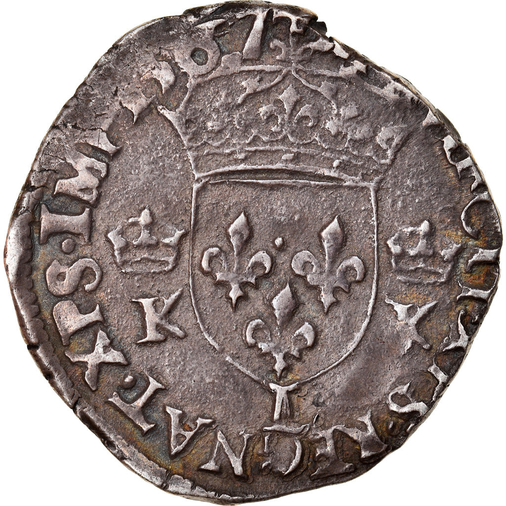 Coin, France, Charles IX, Demi Teston, 1567, Bayonne, VF(30-35), Silver