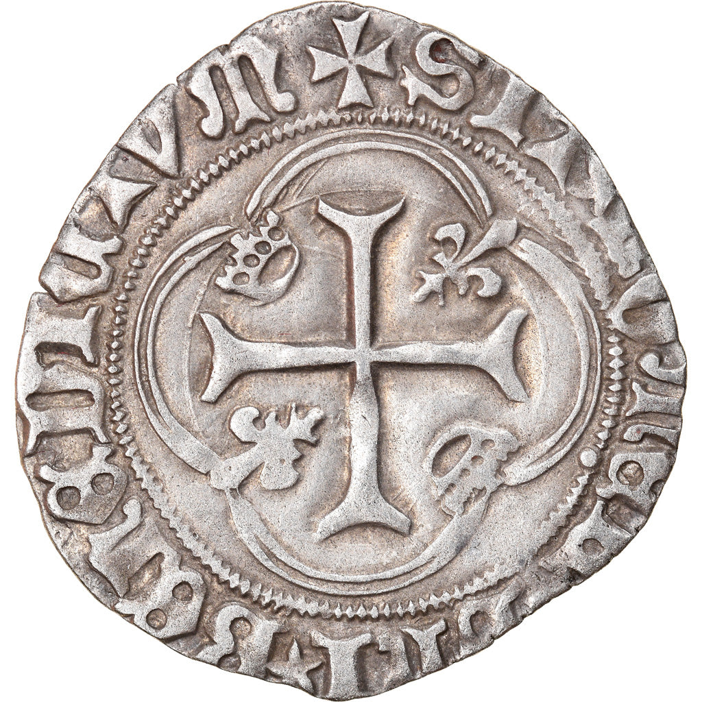 Moneta, Francia, Charles VII, Blanc à la couronne, Angers, BB, Biglione