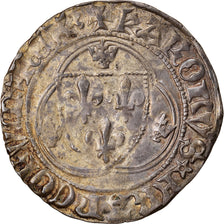 Münze, Frankreich, Charles VII, Blanc à la couronne, Lyon, SS, Billon