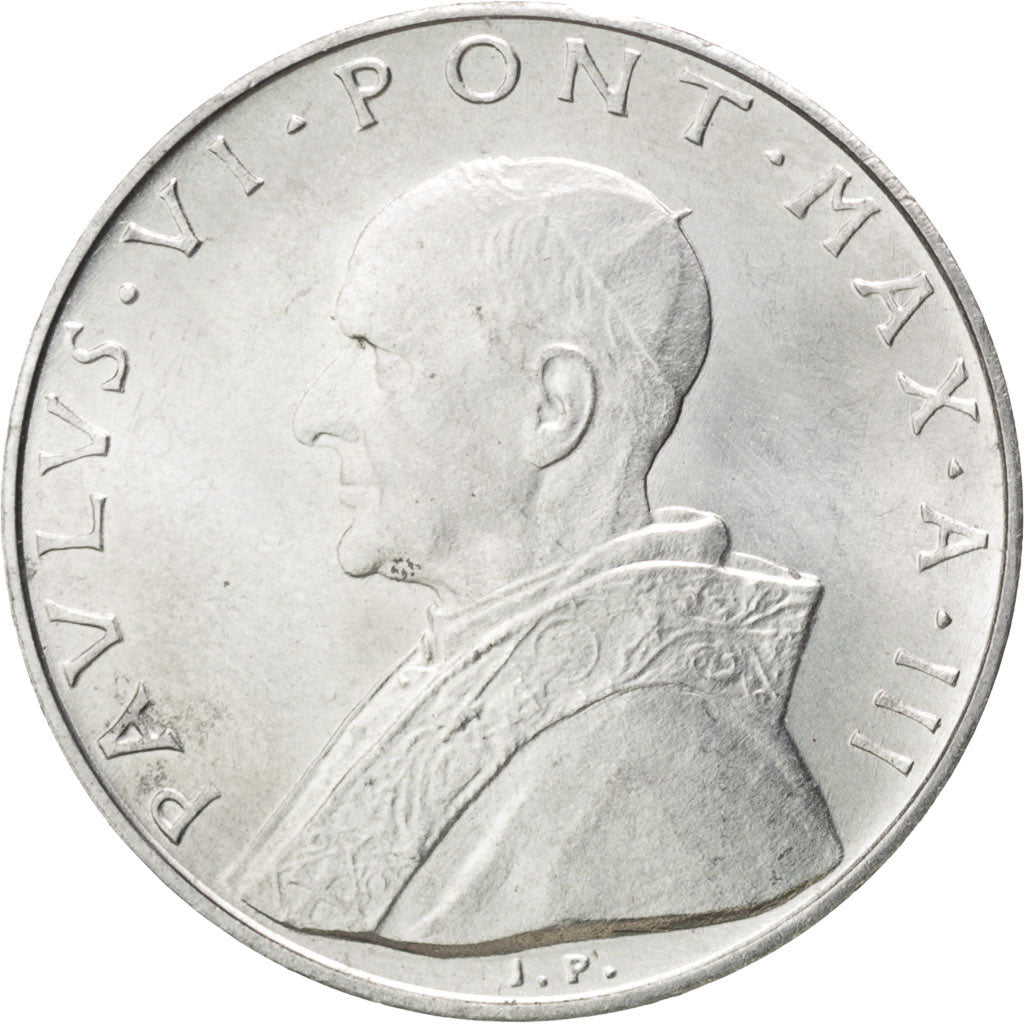 Münze, Vatikanstadt, Paul VI, 10 Lire, 1965, UNZ, Aluminium, KM:79.2
