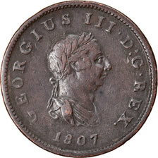 Moeda, Grã-Bretanha, George III, 1/2 Penny, 1807, EF(40-45), Cobre, KM:662