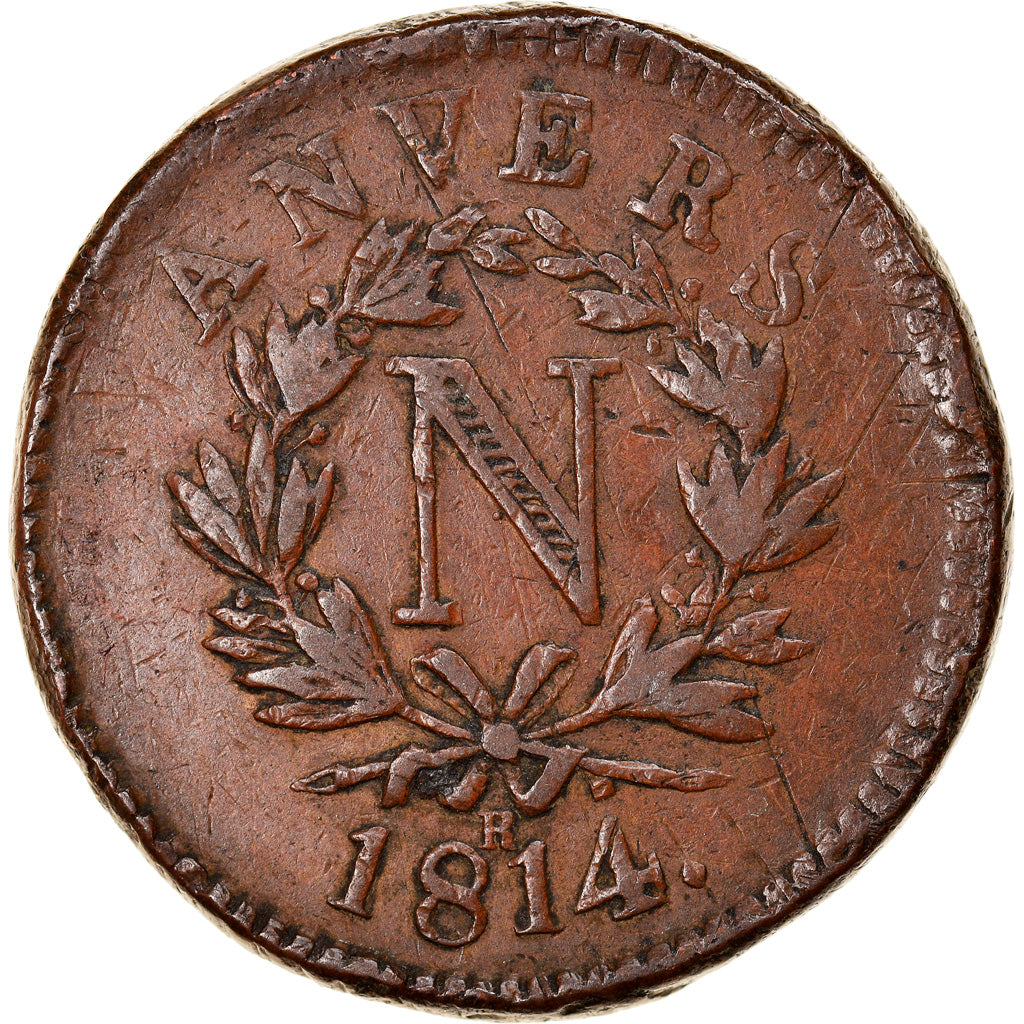Monnaie, FRENCH STATES, ANTWERP, Napoleon I, 10 Centimes, 1814, Anvers, TB+