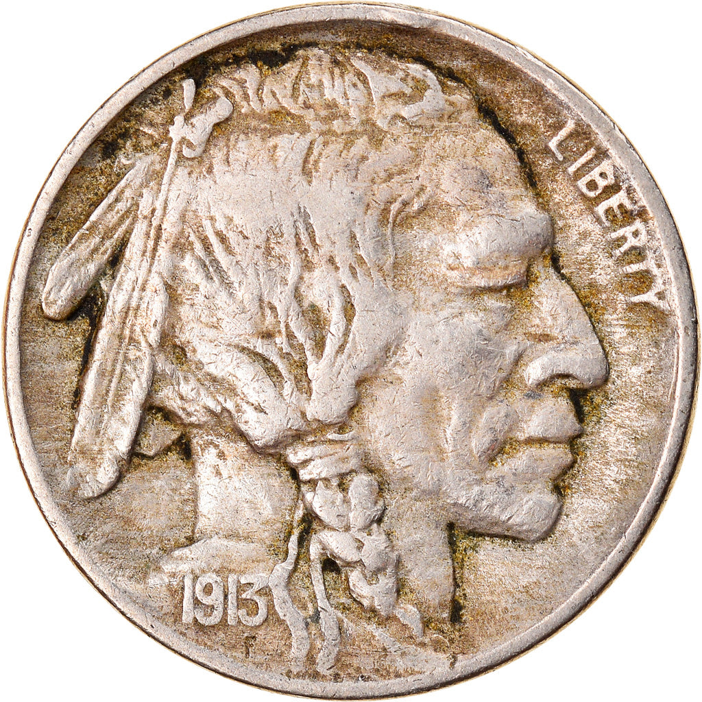 Coin, United States, Buffalo Nickel, 5 Cents, 1913, U.S. Mint, Philadelphia