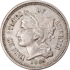 Moneda, Estados Unidos, Nickel 3 Cents, 1865, U.S. Mint, Philadelphia, MBC+