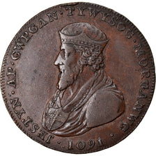 Moneda, Gran Bretaña, Wales, Glamorgan, Halfpenny Token, 1795, MBC, Cobre