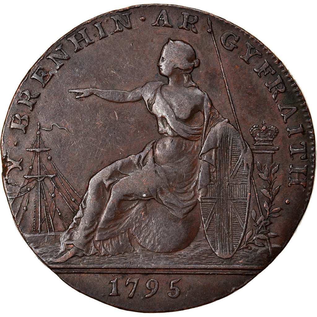 Coin, Great Britain, Wales, Glamorgan, Halfpenny Token, 1795, EF(40-45), Copper