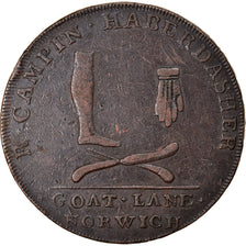 Moneda, Gran Bretaña, Norwich, Robert Campin, Halfpenny Token, 1793, BC+, Cobre