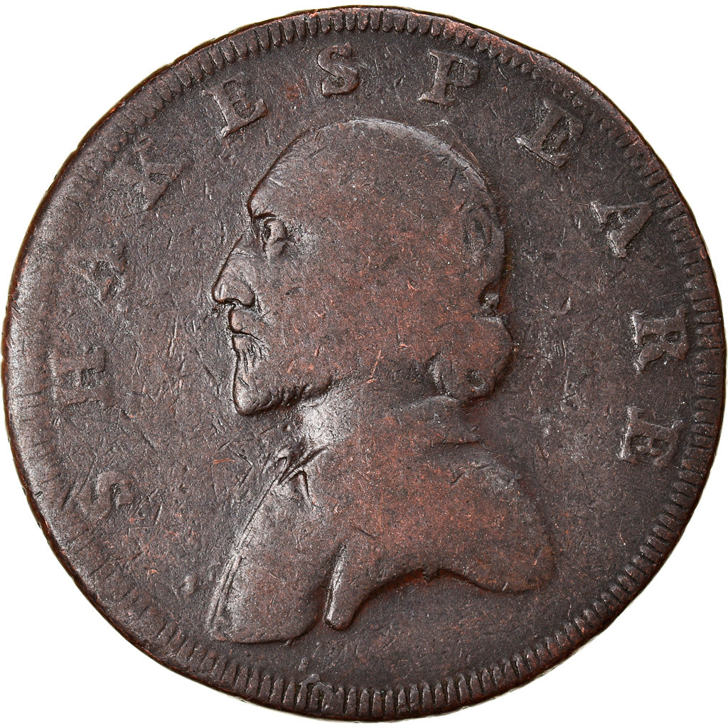 Münze, Großbritannien, Warwickshire, Shakespeare, Halfpenny Token, 1790