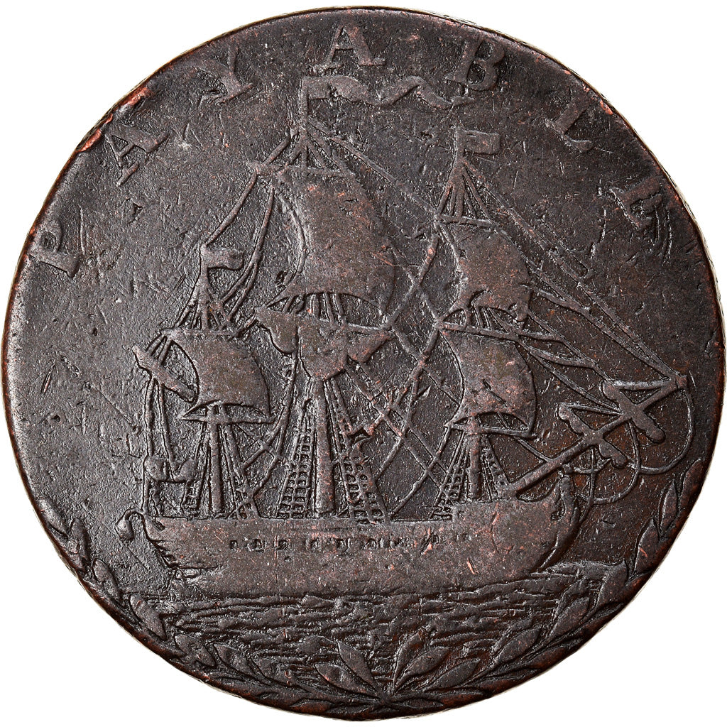 Coin, Great Britain, Hampshire, Portsea, Halfpenny Token, 1794, VF(30-35)