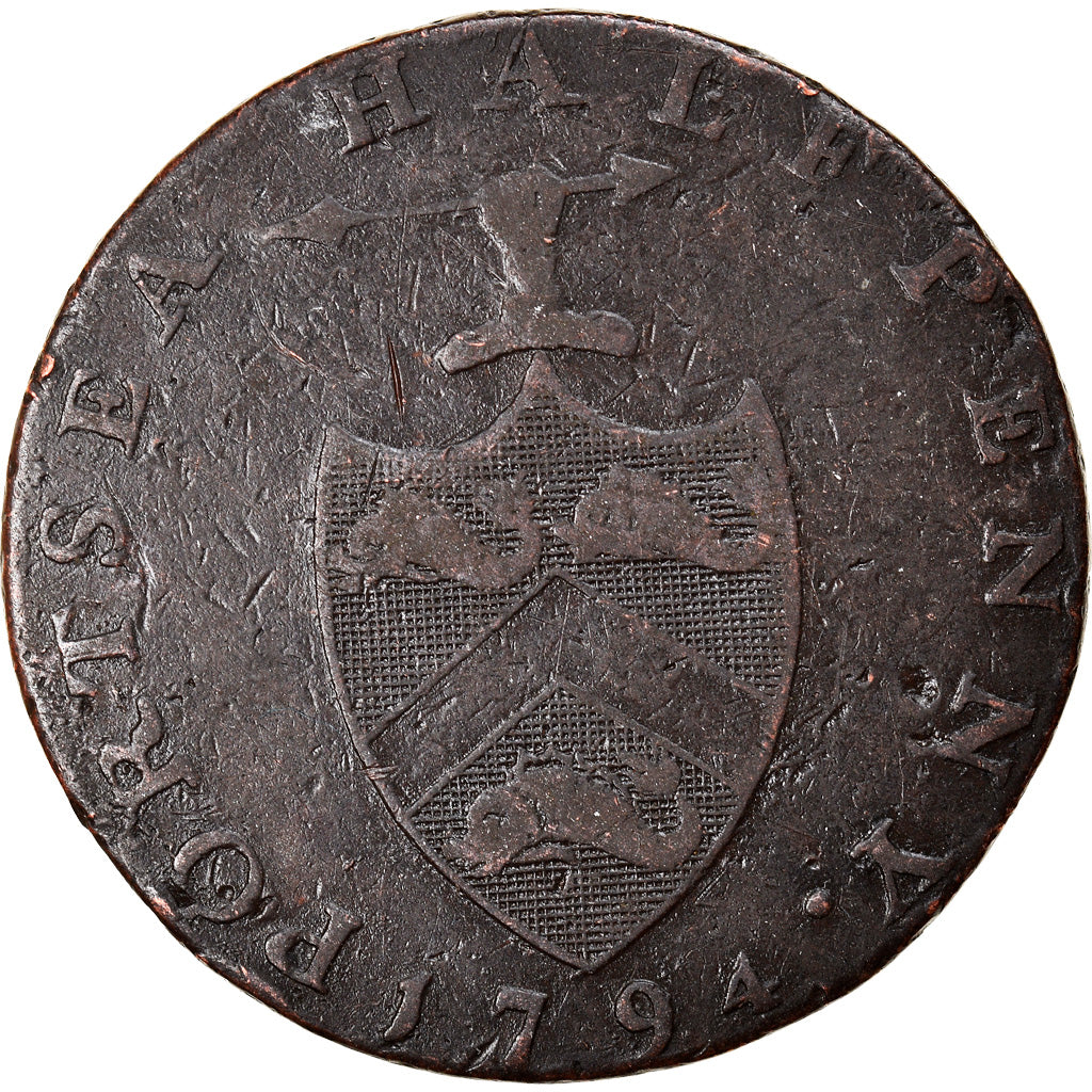 Coin, Great Britain, Hampshire, Portsea, Halfpenny Token, 1794, VF(30-35)