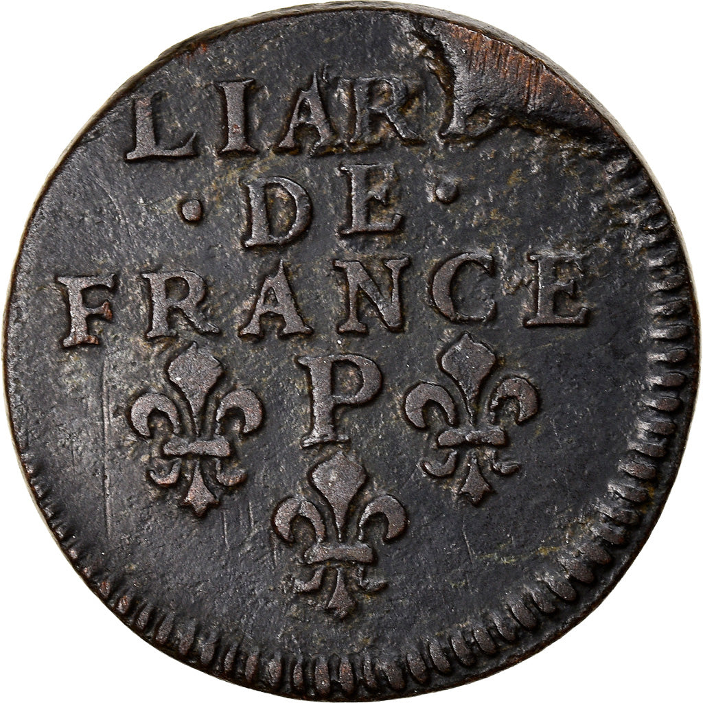 Moneta, Francia, Louis XIV, Liard de France au buste âgé, troisième type