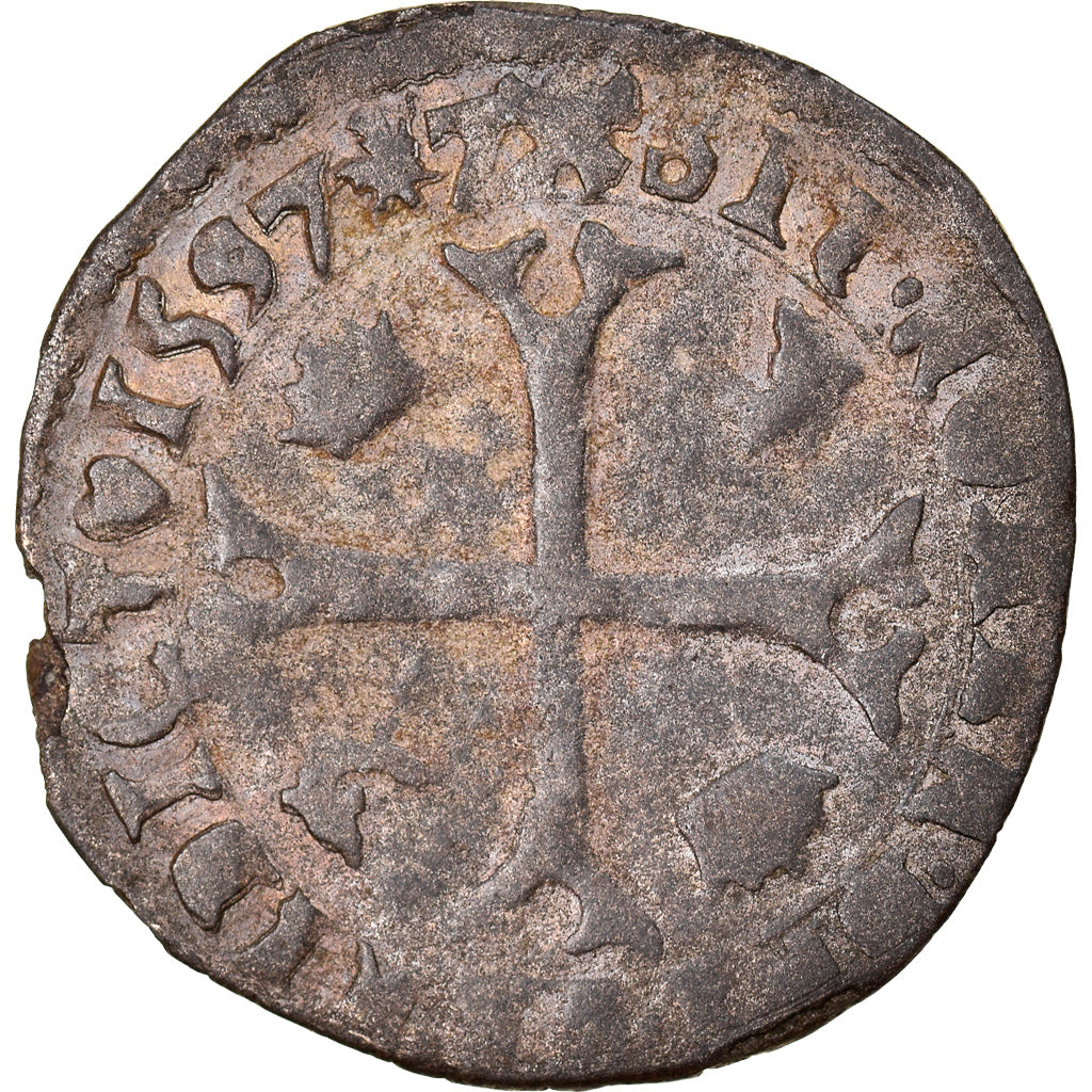 Coin, France, Henri IV, Douzain du Dauphiné, 1597, Grenoble, VF(30-35), Silver