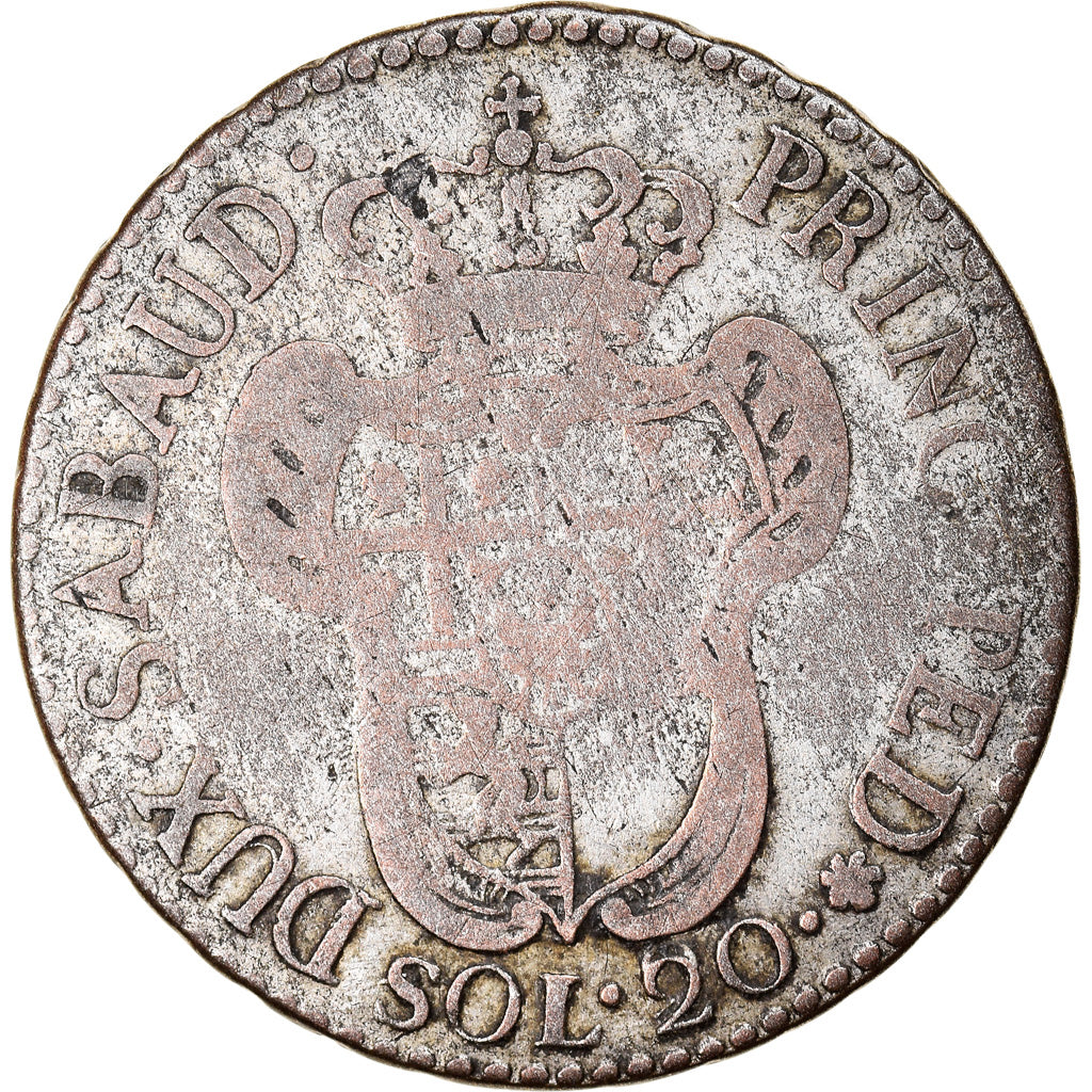 Münze, Italien Staaten, SARDINIA, Vittorio Amedeo III, 20 Soldi, Lira, 1795