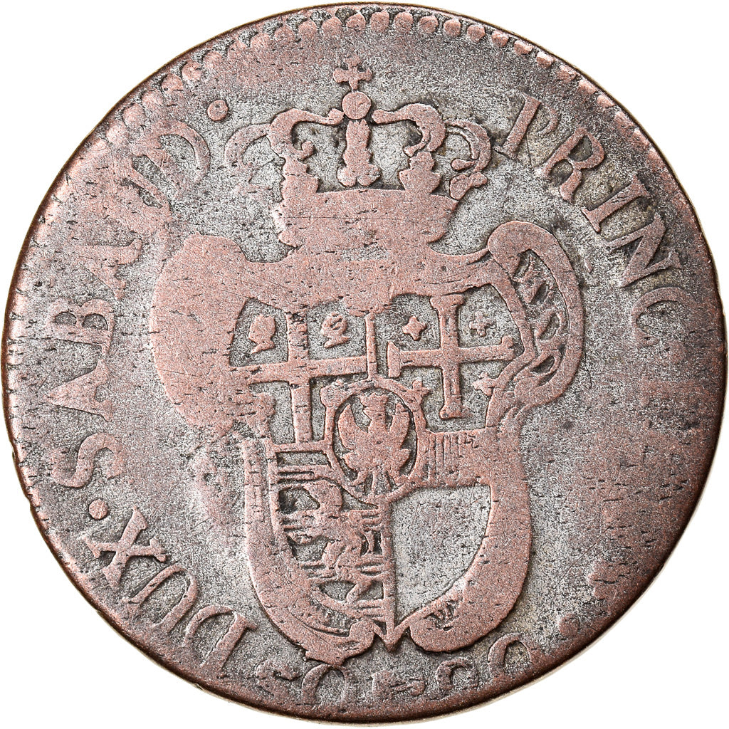 Moneta, DEPARTAMENTY WŁOSKIE, SARDINIA, Vittorio Amedeo III, 20 Soldi, Lira