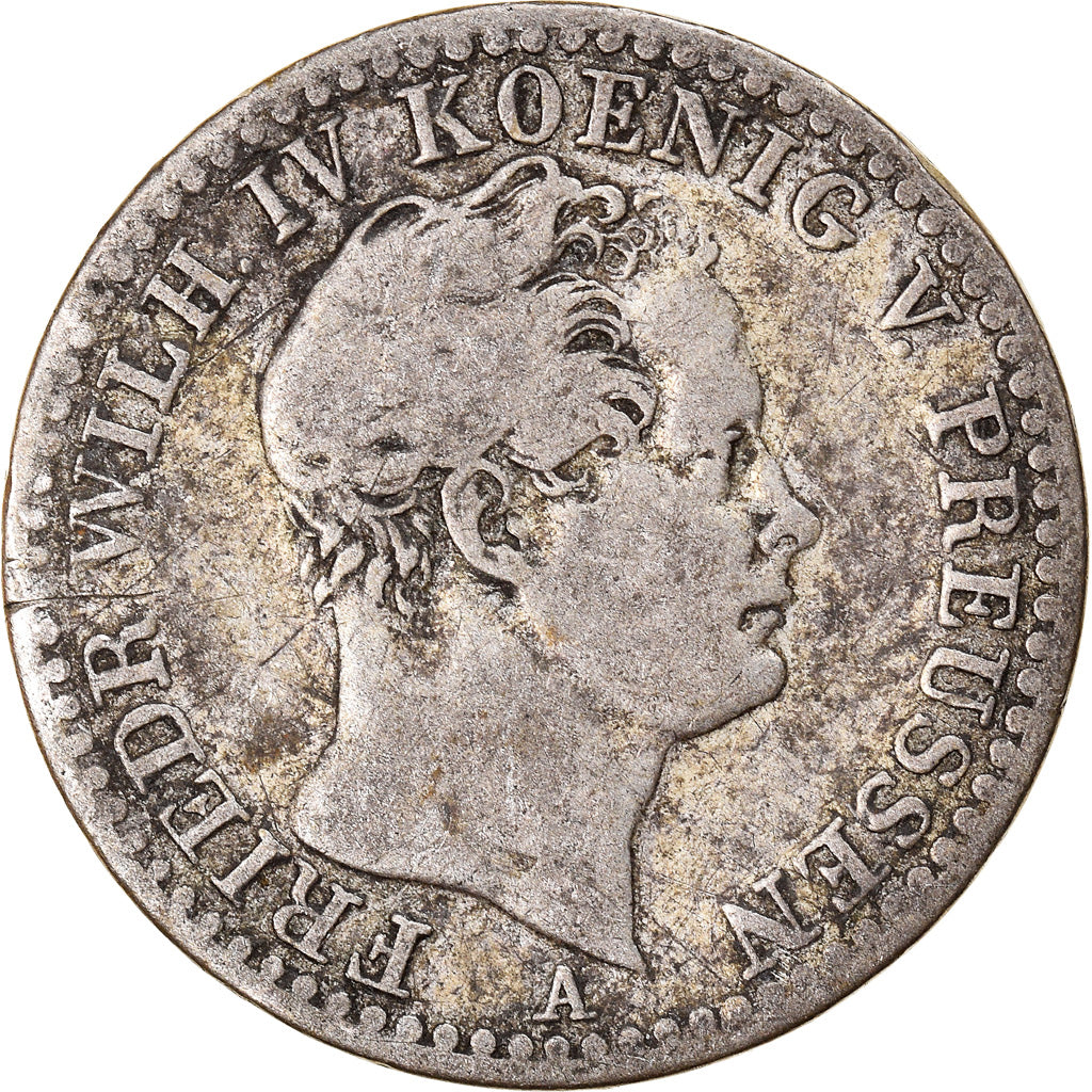 Moneta, Stati tedeschi, PRUSSIA, Friedrich Wilhelm IV, 1/6 Thaler, 1842, MB