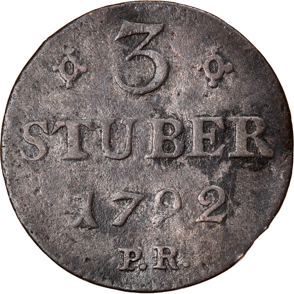 Coin, German States, JULICH-BERG, Karl Theodor, 3 Stüber, 1792, VF(30-35)