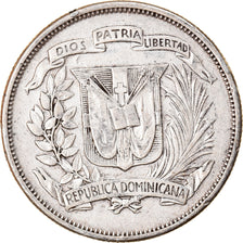 Coin, Dominican Republic, 1/2 Peso, 1960, EF(40-45), Silver, KM:21