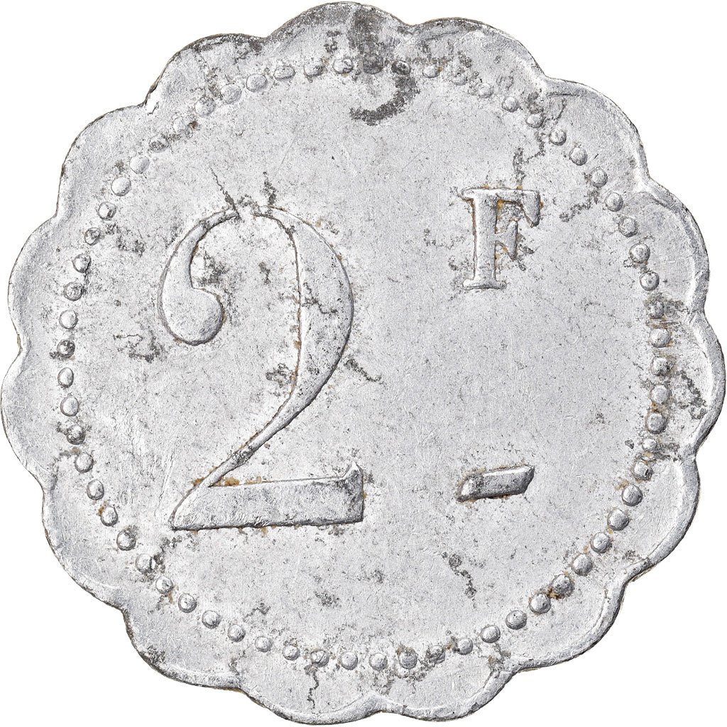 Moeda, Marrocos, 'Abd al-Hafiz, Entreprise Collet, 2 Francs, 1912, VF(30-35)