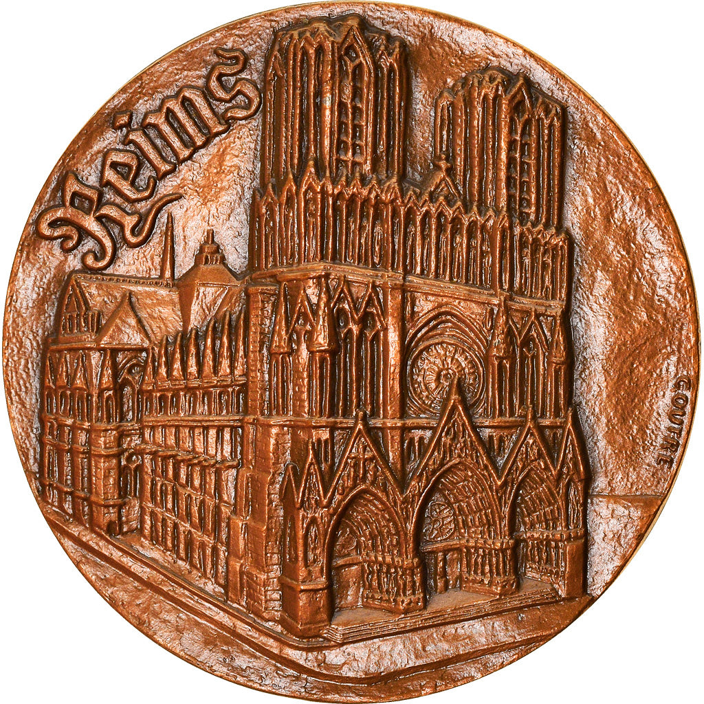 Francia, medaglia, Cathédrale de Reims, Arts & Culture, 1990, Coutré, SPL