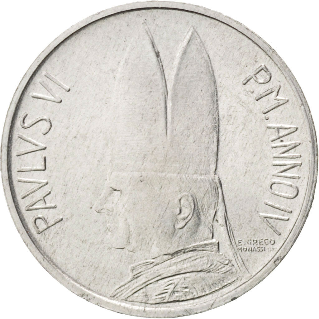 Coin, VATICAN CITY, Paul VI, Lira, 1966, MS(63), Aluminum, KM:84