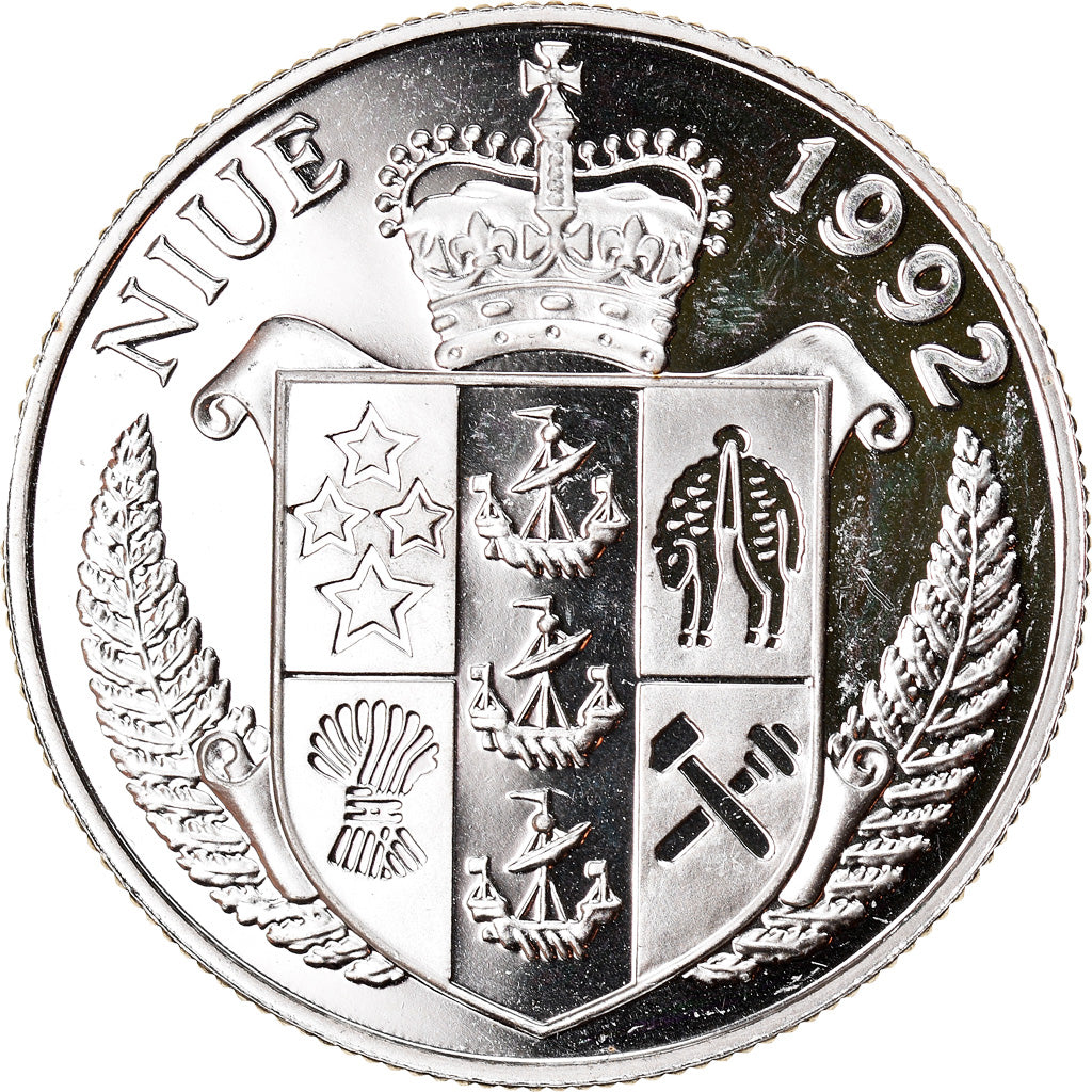 Coin, Niue, Elizabeth II, 5 Dollars, 1992, MS(63), Silver, KM:80