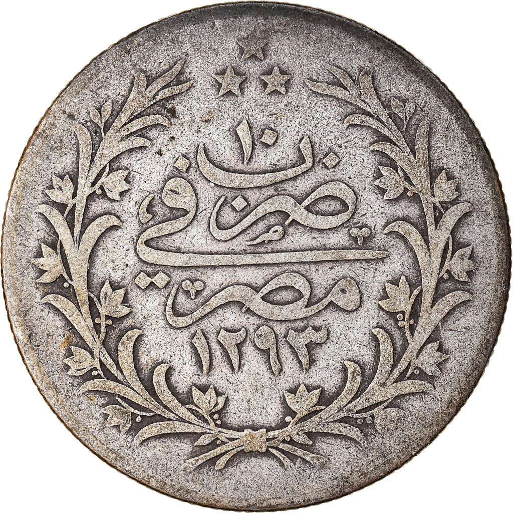 Coin, Egypt, Abdul Hamid II, 10 Qirsh, 1894, Misr, VF(20-25), Silver, KM:295