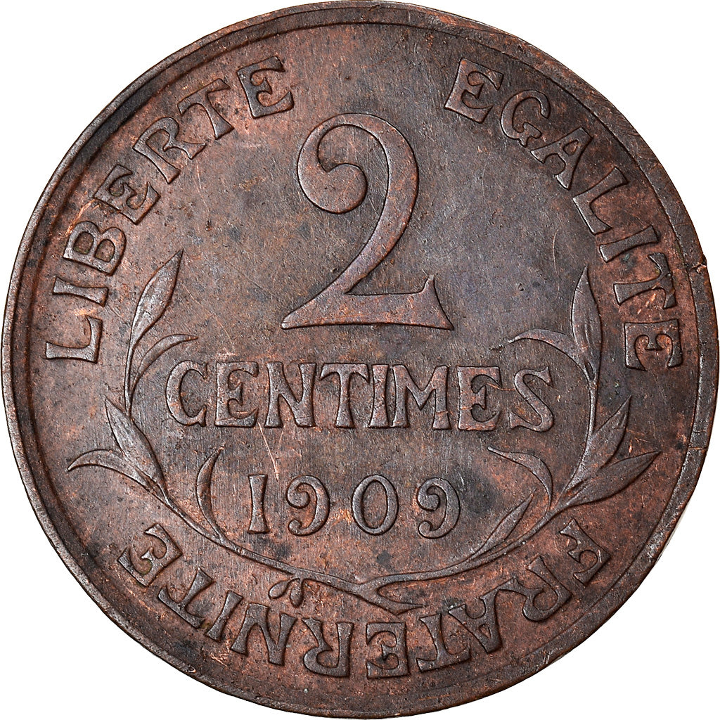 Moeda, França, Dupuis, 2 Centimes, 1909, Paris, AU(50-53), Bronze, KM:841
