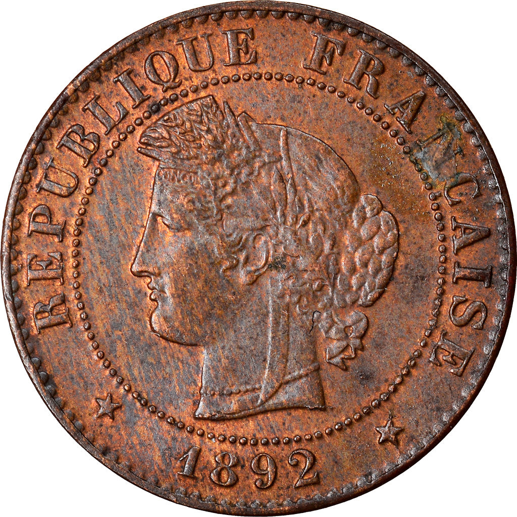 Coin, France, Cérès, Centime, 1892, Paris, AU(55-58), Bronze, KM:826.1