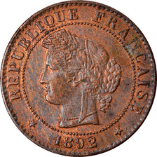 Coin, France, Cérès, Centime, 1892, Paris, AU(55-58), Bronze, KM:826.1