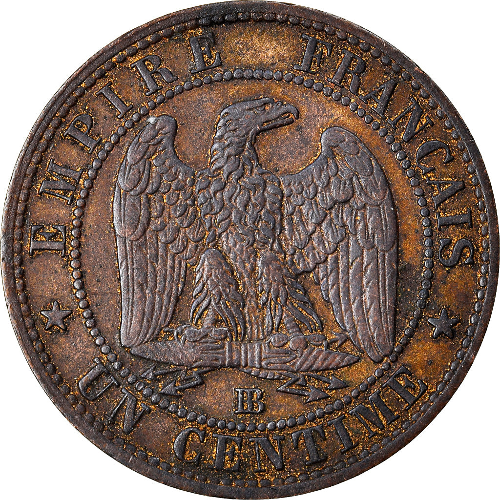 Moneta, Francia, Napoleon III, Napoléon III, Centime, 1853, Strasbourg, BB+