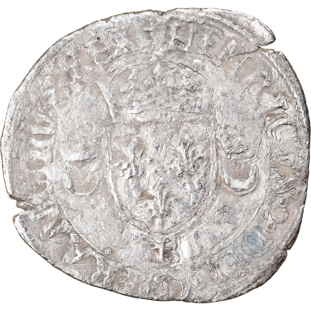 Munten, Frankrijk, Henri II, Douzain aux croissants, 1549, Rouen, FR, Billon