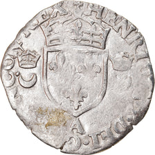 Moneda, Francia, Henri II, Douzain aux croissants, 1550, Paris, BC+, Vellón