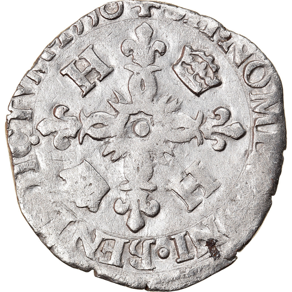 Moneda, Francia, Henri II, Douzain aux croissants, 1550, Paris, BC+, Vellón