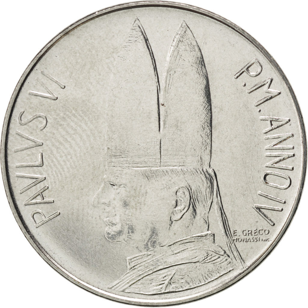 VATICAN CITY, 100 Lire, 1966, KM #90, MS(63), Stainless Steel, 27.75, 8.01