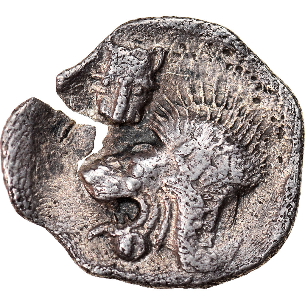Moneta, Myzja, Kyzikos, Hemiobol, 550-500 BC, AU(50-53), Srebro, SNG-Cop:49 var.