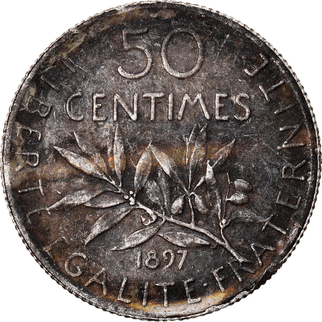 Münze, Frankreich, Semeuse, 50 Centimes, 1897, Paris, SS, Silber, KM:854